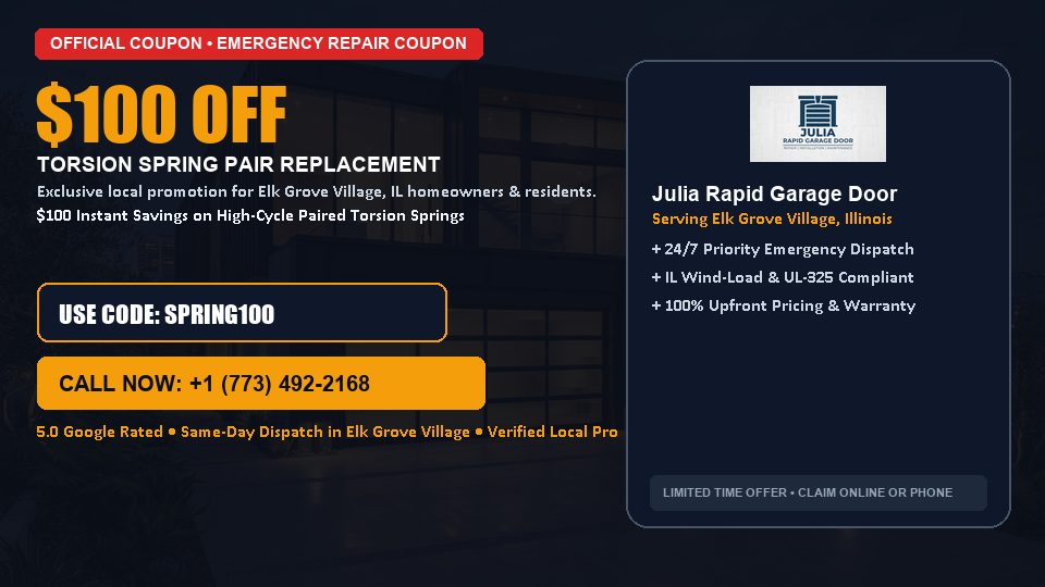 Julia Rapid Garage Door $100 OFF Dual Torsion Spring Replacement