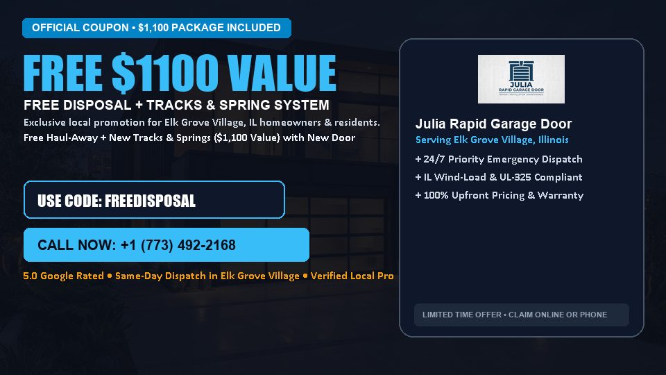 Julia Rapid Garage Door FREE Haul-Away & Heavy-Duty Tracks with New Door